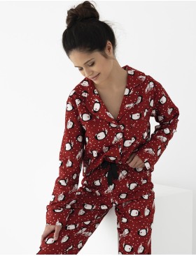 Женская пижама с брюками Sensis TIGGY, Цвет: красный, Размеры: M