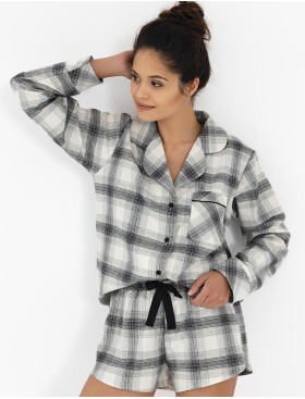 Хлопковая пижама с шортами Sensis VERONICA, Цвет: белый, Размеры: M, изображение 3