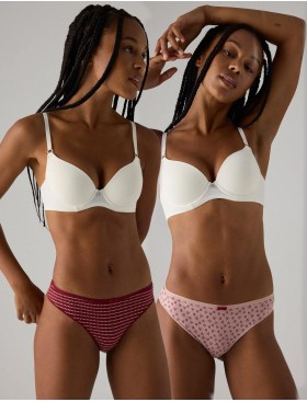 Набор трусов стрингов Ysabel Mora 19010 (2 шт) розовый + бордовый, Цвет: розовый + бордовый, Размеры: S, изображение 3