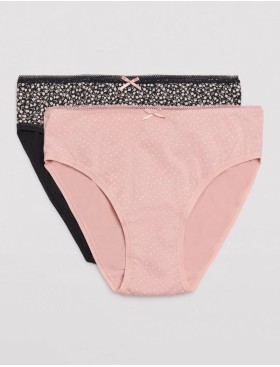 Трусы слипы 2 шт. в упаковке Ysabel Mora 19019 MIDI розовый + черный, Цвет: розовый + черный, Размеры: M, изображение 5