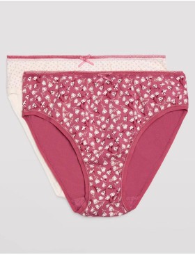 Набор хлопковых трусов Ysabel Mora 19021 MIDI (2 шт) розовый + амарант, Цвет: розовый + амарант, Размеры: M, изображение 5