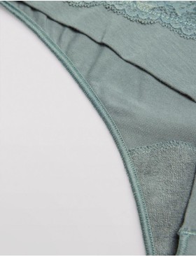 Хлопковые трусы стринги Ysabel Mora 19032 серо-зеленый, Цвет: серо-зеленый, Размеры: S, изображение 4