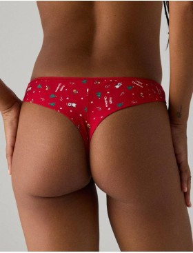 Стринги с рождественским принтом Ysabel Mora 19042 THONG, Цвет: красный, Размеры: S, изображение 2