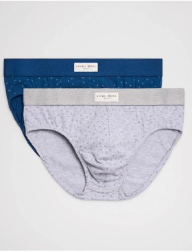 Набор мужских слипов Ysabel Mora 20371 (2 шт) темно-синий + серый, Цвет: темно-синий + серый, Размеры: M, изображение 5