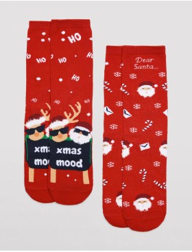 Носки мужские 2 пары Ysabel Mora 22172, Цвет: красный/белый, Размеры: 41/46