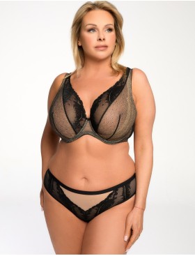 Трусы бразилиана Bella Misteria BLACK SWAN brazilian CZARNY-BEZOWY, Цвет: черный, Размеры: S, изображение 3