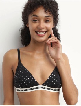 Бюстгальтер без каркасов из хлопка с модалом Dim ICON 0DD7 черный набивной, Цвет: черный набивной, Размеры: S, изображение 3