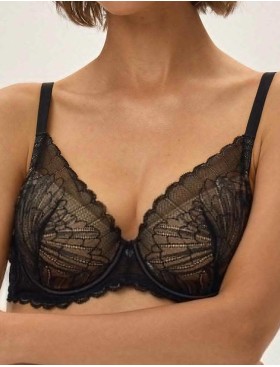 Бюстгальтер с пуш-ап вкладышами Esotiq 41730 OPRAH черный/бежевый, Цвет: черный/бежевый, Размеры: 70F