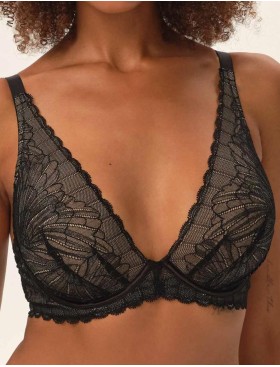 Кружевной бюстгальтер бралетт Esotiq 41731 OPRAH черный/бежевый, Цвет: черный/бежевый, Размеры: 75G