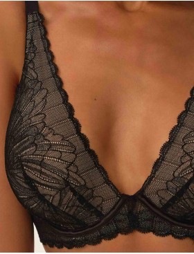 Кружевной бюстгальтер бралетт Esotiq 41731 OPRAH черный/бежевый, Цвет: черный/бежевый, Размеры: 75G, изображение 4