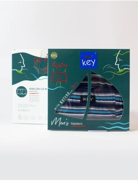 Облегающие боксеры Key MXH 305 темно-синий/голубой, Цвет: темно-синий/голубой, Размеры: M, изображение 2