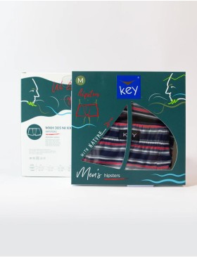 Облегающие боксеры Key MXH 305 темно-синий/красный, Цвет: темно-синий/красный, Размеры: L, изображение 3