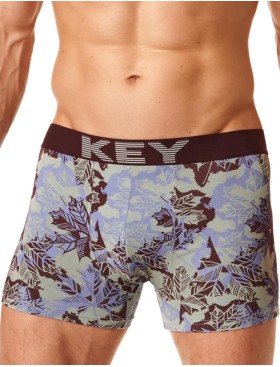 Цветные мужские боксеры Key MXH 511 голубой/коричневый, Цвет: голубой/коричневый, Размеры: L