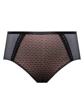 Трусы слипы высокие Mefemi RENEE Classic, Цвет: чёрно-бежевый, Размеры: S, изображение 6