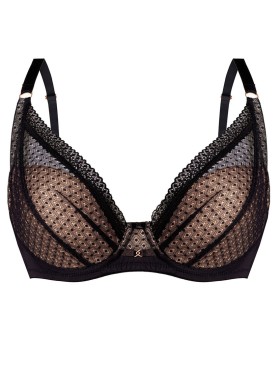 Бюстгальтер с пуш-ап вкладышами Mefemi RENEE P-UP, Цвет: чёрно-бежевый, Размеры: 80C, изображение 8