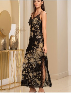 Длинная сорочка с кружевом Mia-Amore VERSALLE 4394, Цвет: черный, Размеры: 4XL, изображение 4