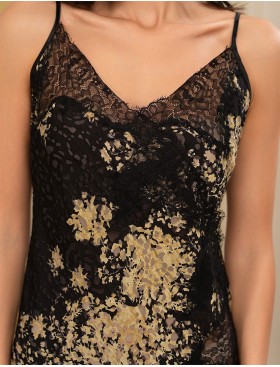 Шелковая сорочка с кружевом Mia-Amore VERSALLE 4398, Цвет: черный, Размеры: 5XL, изображение 4