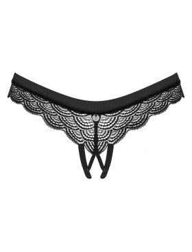 Кружевные трусики с доступом Obsessive CHEMERIS PANTIES CROTCHLESS, Цвет: черный, Размеры: M/L, изображение 3