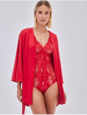 Боди из сетки и кружева Alles ADORE Body Red, Цвет: красный, Размеры: XL, изображение 9