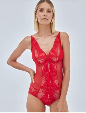 Боди из сетки и кружева Alles ADORE Body Red, Цвет: красный, Размеры: XL, изображение 7