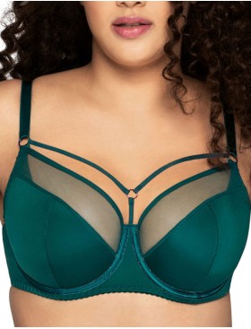 Бюстгальтер полумягкий Ava NOVATO LUX 1030/1 PU изумруд со стрэпами, Цвет: изумруд, Размеры: 65E