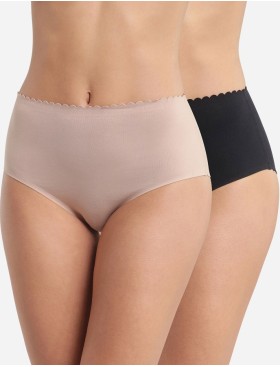 Набор хлопковых трусов Dim BODY TOUCH 0DFP (2 шт) телесный и черный, Цвет: телесный/черный, Размеры: L/XL