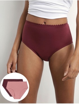 Набор хлопковых трусов Dim BODY TOUCH 0DFP (2 шт) розовый и бордовый, Цвет: розовый/бордовый, Размеры: XXS/XS, изображение 4