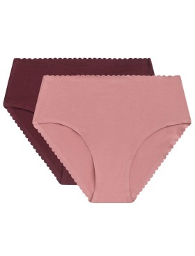 Набор хлопковых трусов Dim BODY TOUCH 0DFP (2 шт) розовый и бордовый, Цвет: розовый/бордовый, Размеры: XXS/XS, изображение 3
