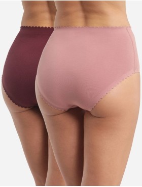 Набор хлопковых трусов Dim BODY TOUCH 0DFP (2 шт) розовый и бордовый, Цвет: розовый/бордовый, Размеры: XXS/XS, изображение 2