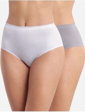 Набор хлопковых трусов Dim BODY TOUCH 0DFP (2 шт) белый и серый, Цвет: белый/серый, Размеры: XXS/XS