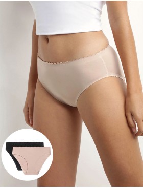 Набор хлопковых трусов Dim BODY TOUCH 0DFQ (2 шт) телесный и черный, Цвет: телесный/черный, Размеры: L/XL, изображение 4