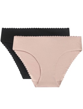 Набор хлопковых трусов Dim BODY TOUCH 0DFQ (2 шт) телесный и черный, Цвет: телесный/черный, Размеры: L/XL, изображение 3