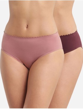 Набор хлопковых трусов Dim BODY TOUCH 0DFQ (2 шт) розовый и бордовый, Цвет: розовый/бордовый, Размеры: XXS/XS