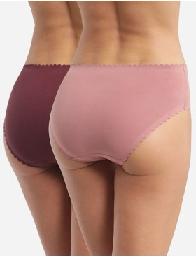 Набор хлопковых трусов Dim BODY TOUCH 0DFQ (2 шт) розовый и бордовый, Цвет: розовый/бордовый, Размеры: XXS/XS, изображение 2