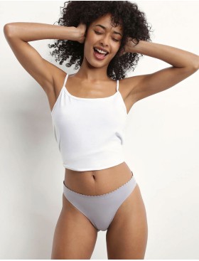 Набор хлопковых стрингов Dim BODY TOUCH 0DFR (2 шт) белый и серый, Цвет: белый/серый, Размеры: S/M, изображение 6