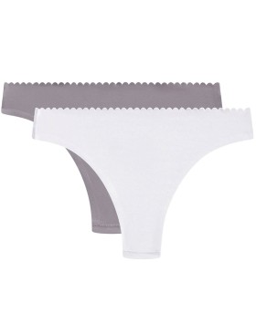 Набор хлопковых стрингов Dim BODY TOUCH 0DFR (2 шт) белый и серый, Цвет: белый/серый, Размеры: S/M, изображение 3
