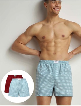 Свободные трусы шорты 2 шт. Dim 0DI6 клетка/красный, Цвет: клетка/красный, Размеры: M