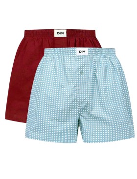 Свободные трусы шорты 2 шт. Dim 0DI6 клетка/красный, Цвет: клетка/красный, Размеры: M, изображение 2