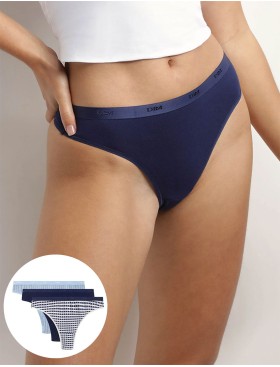 Набор стрингов Dim LES POCKETS COTON 4C19 классика - 3 штуки, Цвет: классика, Размеры: L/XL