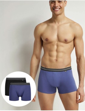 Боксеры мужские в наборе 2 шт. EcoDim 6578/2 синий и черный, Цвет: синий/черный, Размеры: L