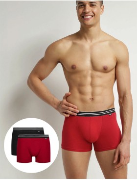Боксеры мужские в наборе 2 шт. EcoDim 6578/2 красный и черный, Цвет: красный/черный, Размеры: L
