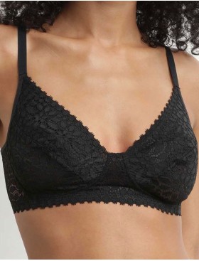 Кружевной бюстгальтер без косточек Dim DAILY DENTELLE 0DFF черный, Цвет: черный, Размеры: 90D