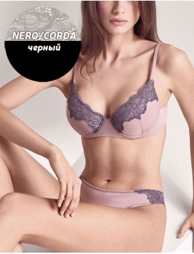 Комплект Lormar DECO Dec52611 ОЗ25 балконет слипы nero/corda, Цвет: nero/corda (черный/беж), Размеры: 85B