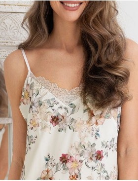 Короткая шелковая сорочка Mia-Amore EDEN 5167, Цвет: молочный, Размеры: S, изображение 5