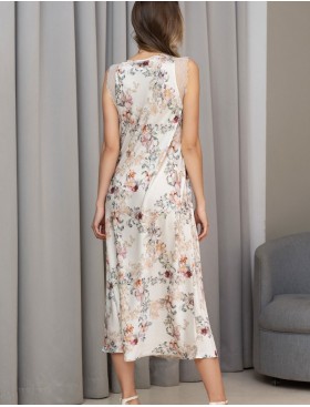 Длинная шелковая сорочка Mia-Amore EDEN 5175, Цвет: молочный, Размеры: 2XL, изображение 2