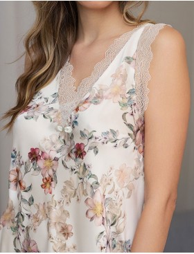 Длинная шелковая сорочка Mia-Amore EDEN 5175, Цвет: молочный, Размеры: 2XL, изображение 3