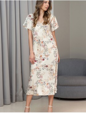 Длинная сорочка из шелка Mia-Amore EDEN 5177, Цвет: молочный, Размеры: L, изображение 4