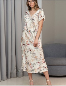 Длинная сорочка из шелка Mia-Amore EDEN 5177, Цвет: молочный, Размеры: L