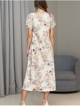 Длинная сорочка из шелка Mia-Amore EDEN 5177, Цвет: молочный, Размеры: L, изображение 2