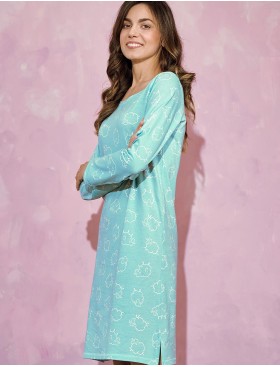 Ночная сорочка с длинным рукавом Taro ABI 3218-01, Цвет: бирюзовый, Размеры: L, изображение 2